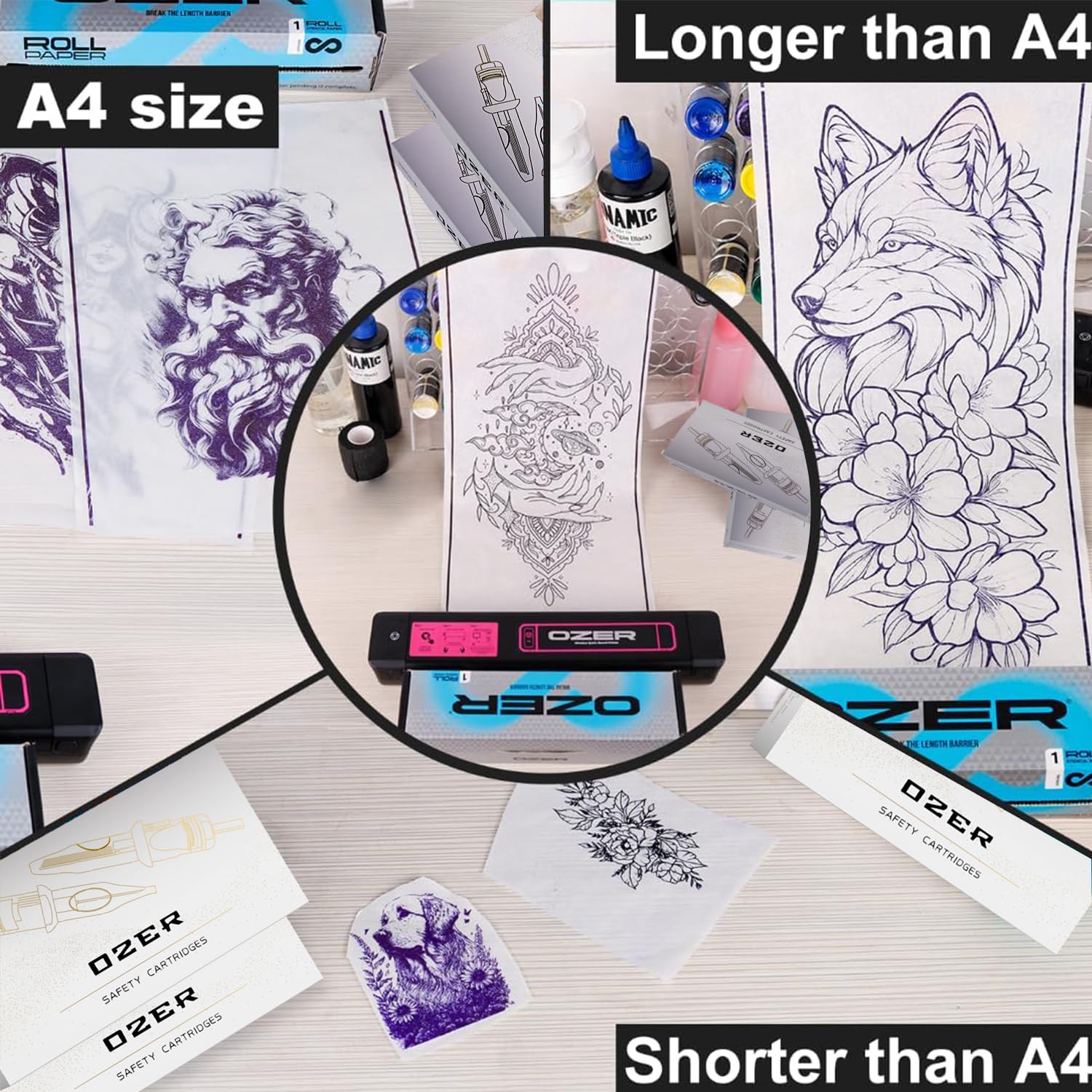 Amazon | OZER(オーザー) ロールペーパー タトゥー転写紙 長さ3M